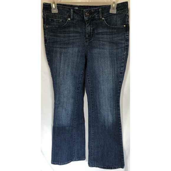 Liz Claiborne Secretly Slender Bootcut Blue Jeans black lace on Pocket Size 2P - Picture 1 of 12